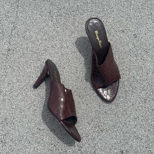 faux leather heeled sandal